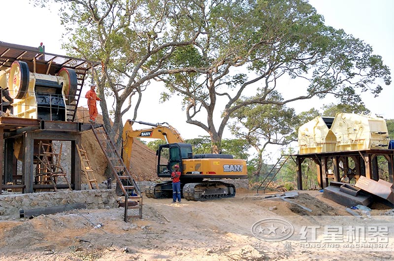 反擊破破石子現(xiàn)場，搭配鄂破機使用