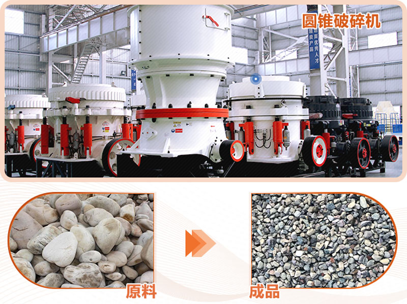 圓錐破破碎鵝卵石前后對(duì)比